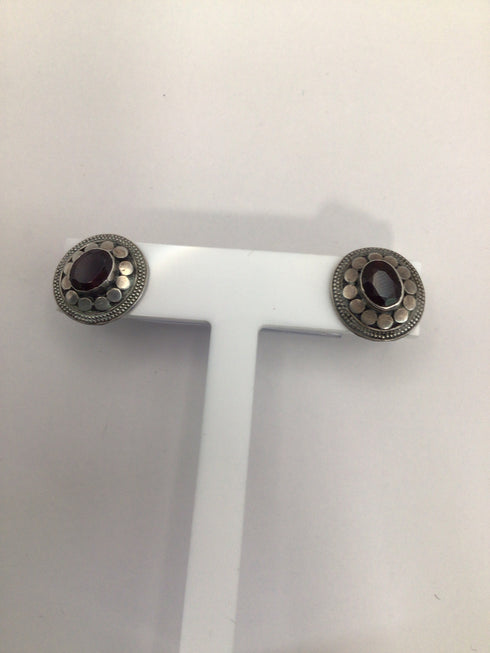 Silver + Garnet Earrings